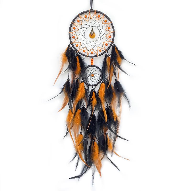 Bohemian Hand-woven Dreamcatcher Wind Chimes - Artificial Feathers Crystals Exquisite Home Bedroom Wall Decor