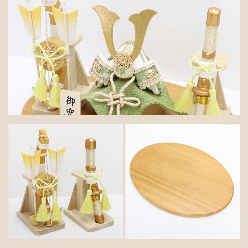 Osaka Choseido Satsuki Doll Compact Mini Crepe Name Engraved Wooden Tag Bonus Helmet Decoration Fuga Kabuto Bowtachi Set (Sent Separately)