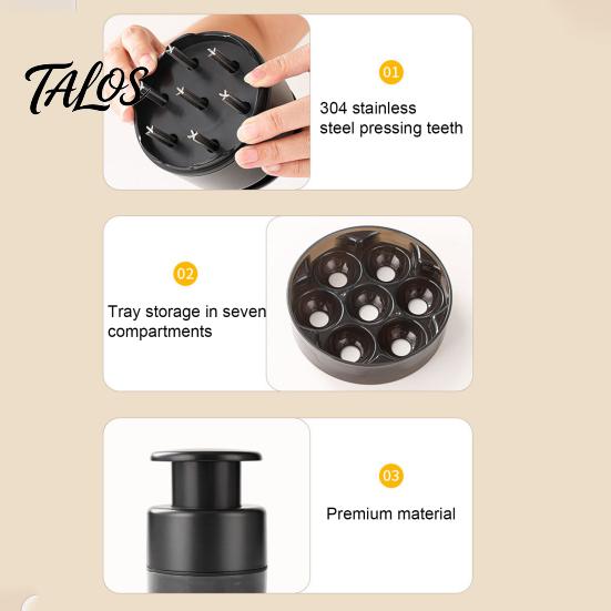 Non-toxic Food Storage Box 7 Hole Cherry Pitter, Multifunctional Fruit Coring Tool for Leak Proof Reusable Container Olive, Manual Press Remover,