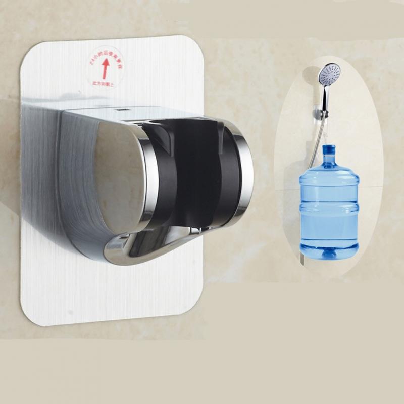 Self-adhesive Suction Up Chrome Showerhead Holder Wall Mounted Bathroom Wall Mounted Shower Holder