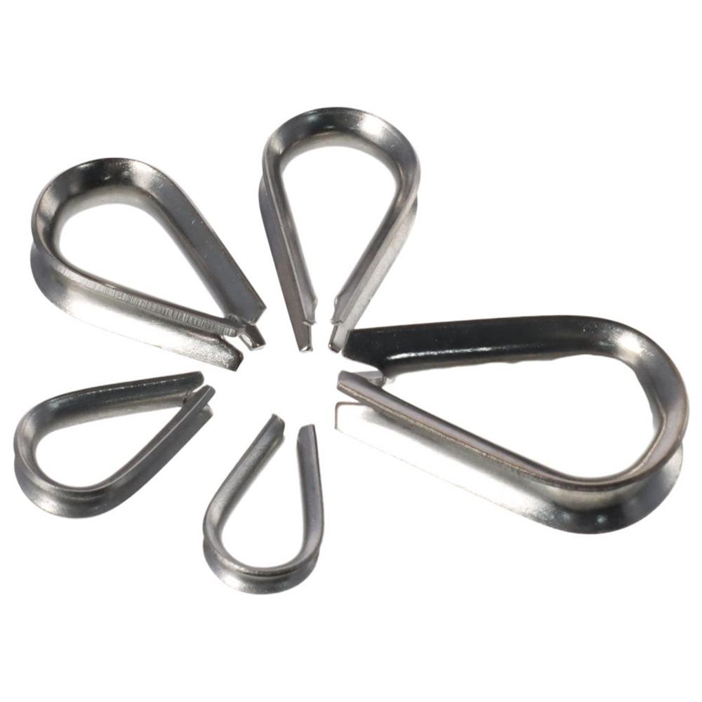 10pcs 1.5-12mm Rope Thimble Rigging 304 Stainless Steel Thimbles Ring Clamp Rope Connecting Head