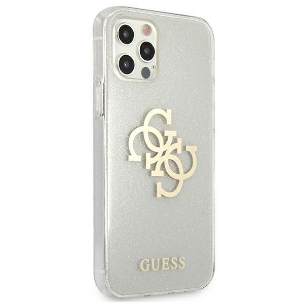 Guess Guhcp12Lpcugl4Gtr Iphone 12 Promax 6,7 Transparent Hard Case Glitter 4G Big Logo
