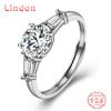 Lindon женское классическое кольцо из стерлингового серебра 925 пробы с муассанитом женские ювелирные изделия свадебный подарок для вечеринки