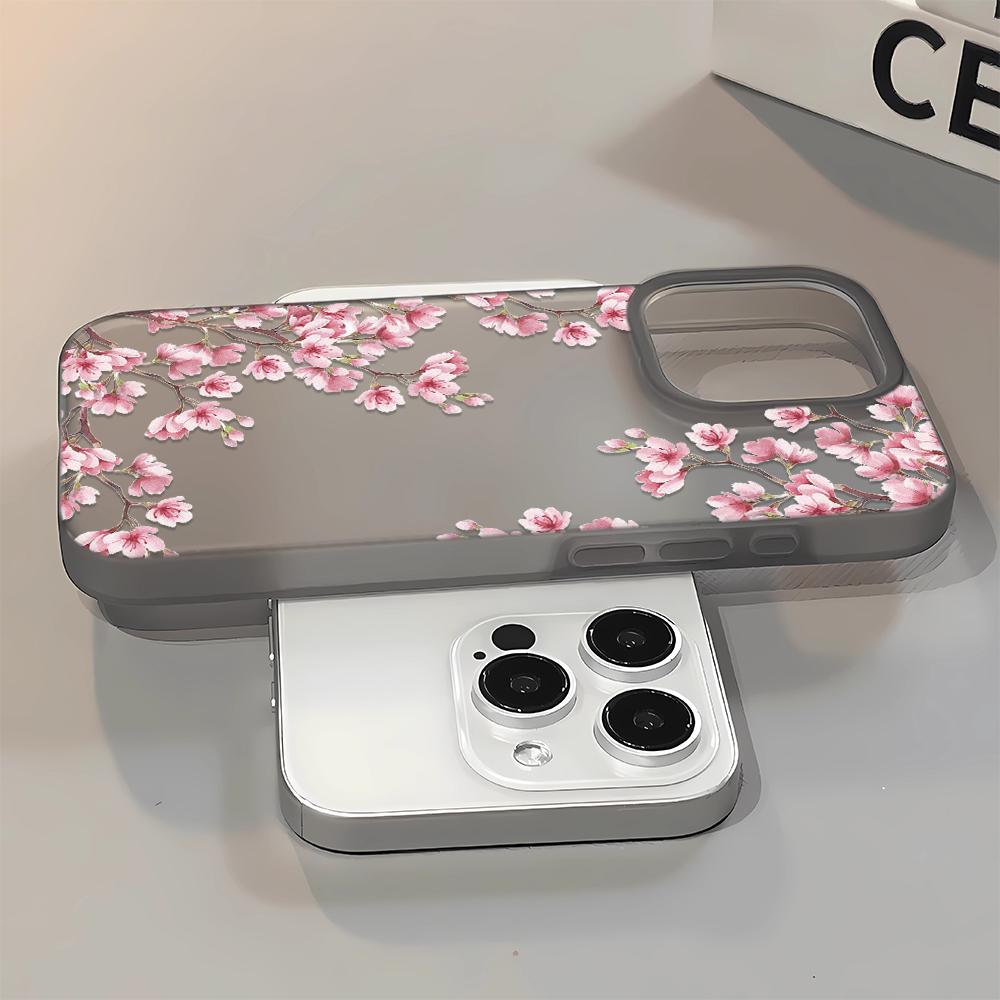 Plum Blossom Design Phone Case For iPhone 17 Air 16 14 15 Pro Plus 13 12 11 Pro Max Shockproof Silicone Phone Cover Fundas