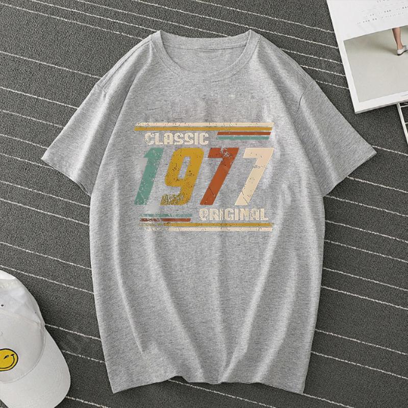 Novelty Awesome Vintage Classic 1977 Print Men T Shirts Streetwear Short Sleeve Birthday Gifts Summer Style T-shirt Men Clothes