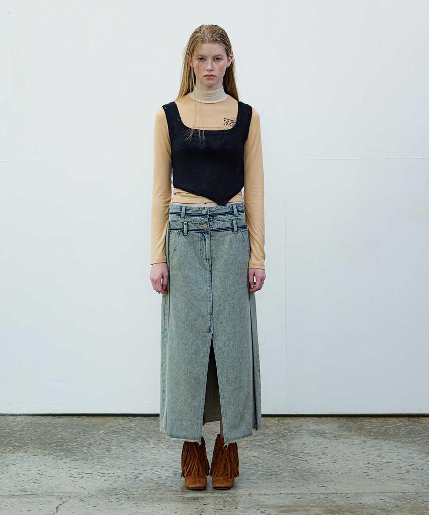 Yusentig Double Waist Denim Skirt Aj4As66222