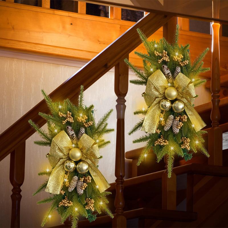 New Arrival Christmas Stair Pendant Garland, Christmas Front Door Hanging Wreath, Xmas Tree Decorations, New Year's Decoration Wreath