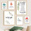Bible Verse Poster and Print Canvas Painting Flowers Christian Wall Art Inspirational Quote Pictures for Living Room Home Decor