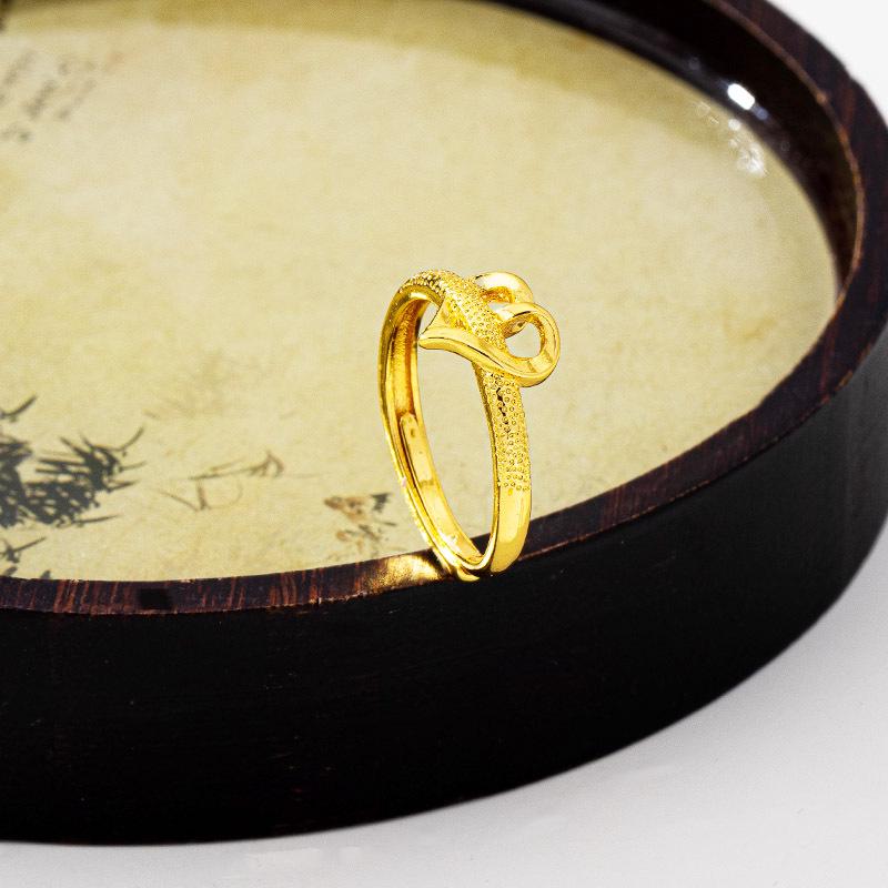 Роскошное золотое кольцо с сердцем, регулируемое, для женщин - Ювелирные изделия в минималистичном стиле
