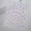 1pcs Fairy Shell Pink Butterfly Nail Stickers 5D Embossed Aurora Butterflies Nail Art Decals Self Adhesive Manicure Charms 0317