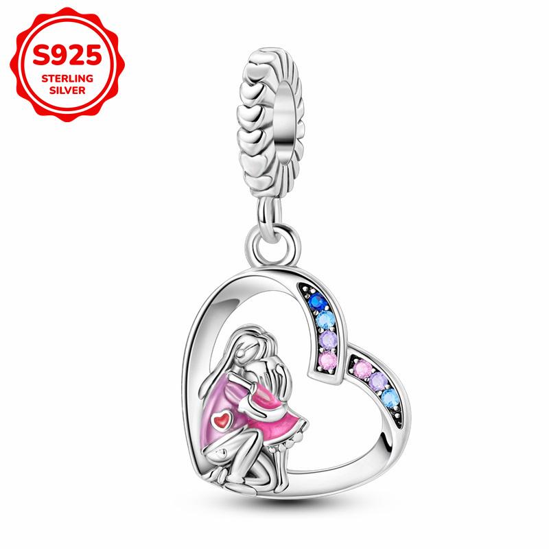 S925 Silver Princess Skirt Pumpkin Carriage Rose pendant bead Fit Bracelet DIY Jewelry Making For Women Gift
