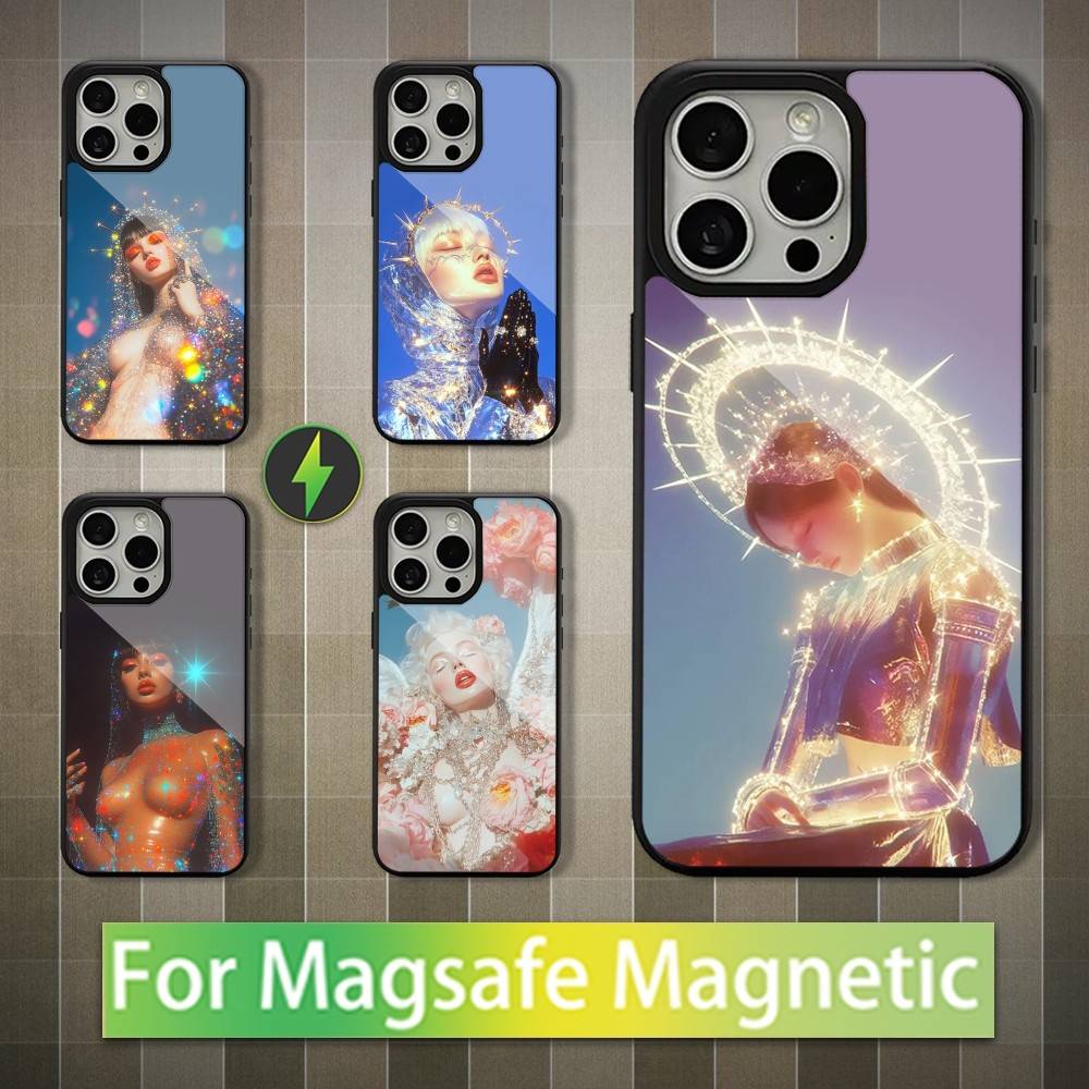 Vintage Art Diamond Phone Case For iPhone 16,15,14,13,12,11,Pro,Max,Plus,Mini,Magsafe,Magnetic Wireless Charging Case