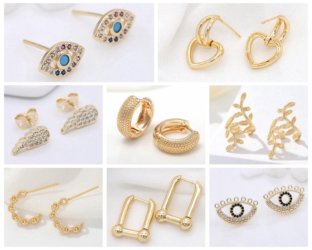 Trendy Design 14K Gold Plated Classic Post Earrings For Women Simple C-Shaped Stud Earring Female Jewellery Wholesale