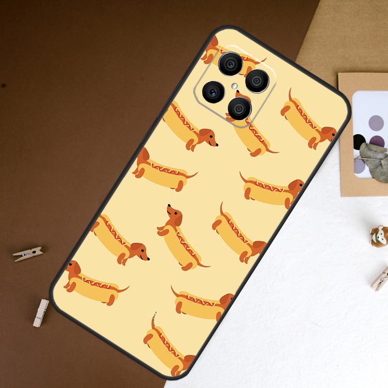 Cartoon Dachshund Sausage Dog Case For Honor 70 50 90 Lite Magic 6 5 Pro Cover For Honor X8a X9a X7a X6a X9b X8 X9 X7 8X