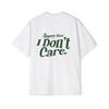 Lucky Shamrock Chest Logo I Dont Care Back Print Tee St Patricks Day Shirt  Oversized Tee  Unisexs Summer High Quality Tshirt