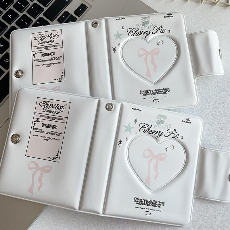 Kpop Photocards Binder Sweet Bow Photo Album Mini Photocard Holder 3 Inch Love Heart Picture Storage Case