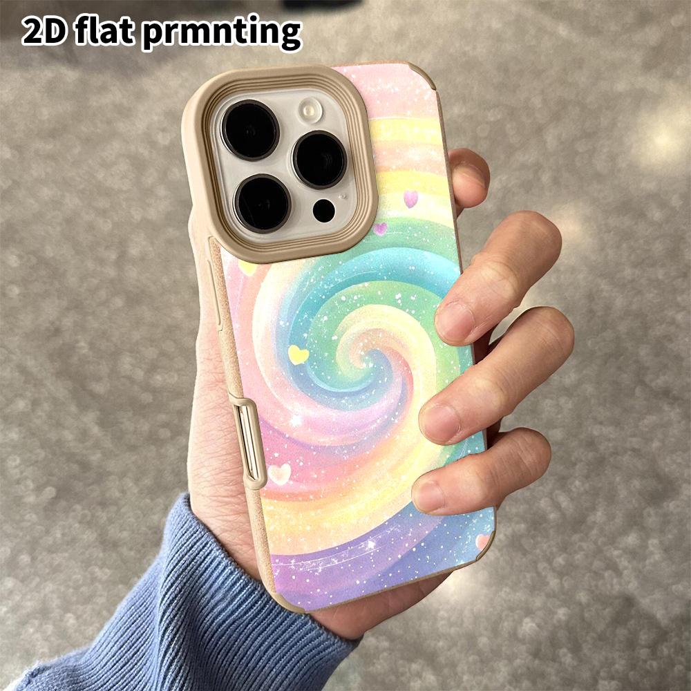 Чехол для телефона: Плоская 2D овчина, подходящая для защитного чехла iPhone 18 17 16 15 14 13Pro, вихрь конфетное сердце, рождественские и хэллоуинские подарки