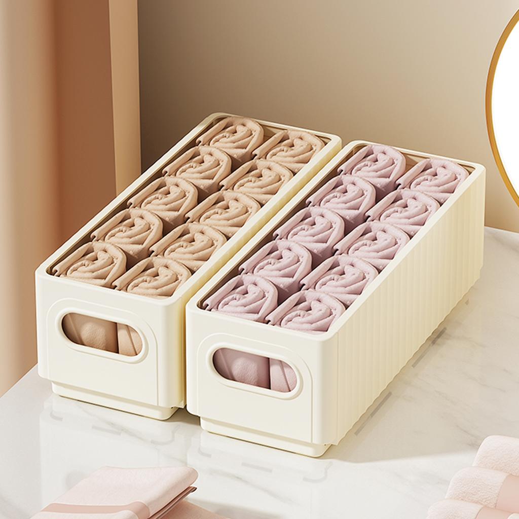 Folding Clothes Organizer Pull Out Underwear Bra Plastic Storage Box Large Capacity Drawer Wardrobe Clothes Storage Organizer