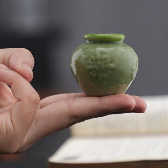 Мини-статуэтка вазы для цветов, винтажная цветная керамика, миниатюрная статуэтка вазы, скульптура, крошечный держатель для цветочного горшка, украшение