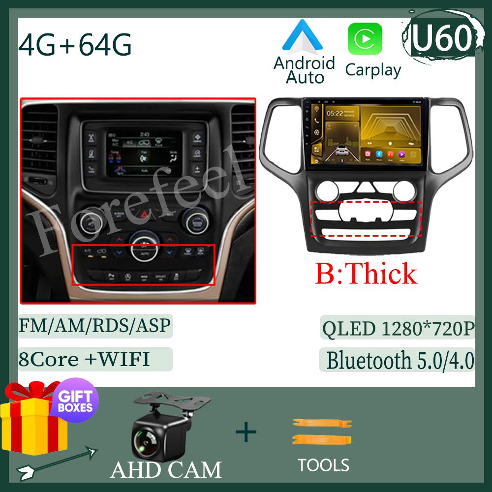 Видео Carplay Android 14 для Jeep Grand Cherokee WK2 2014 Автомобильный Радиоприемник Мультимедиа Авто Стерео Плеер Монитор ТВ GPS DVD DSP IPS BT