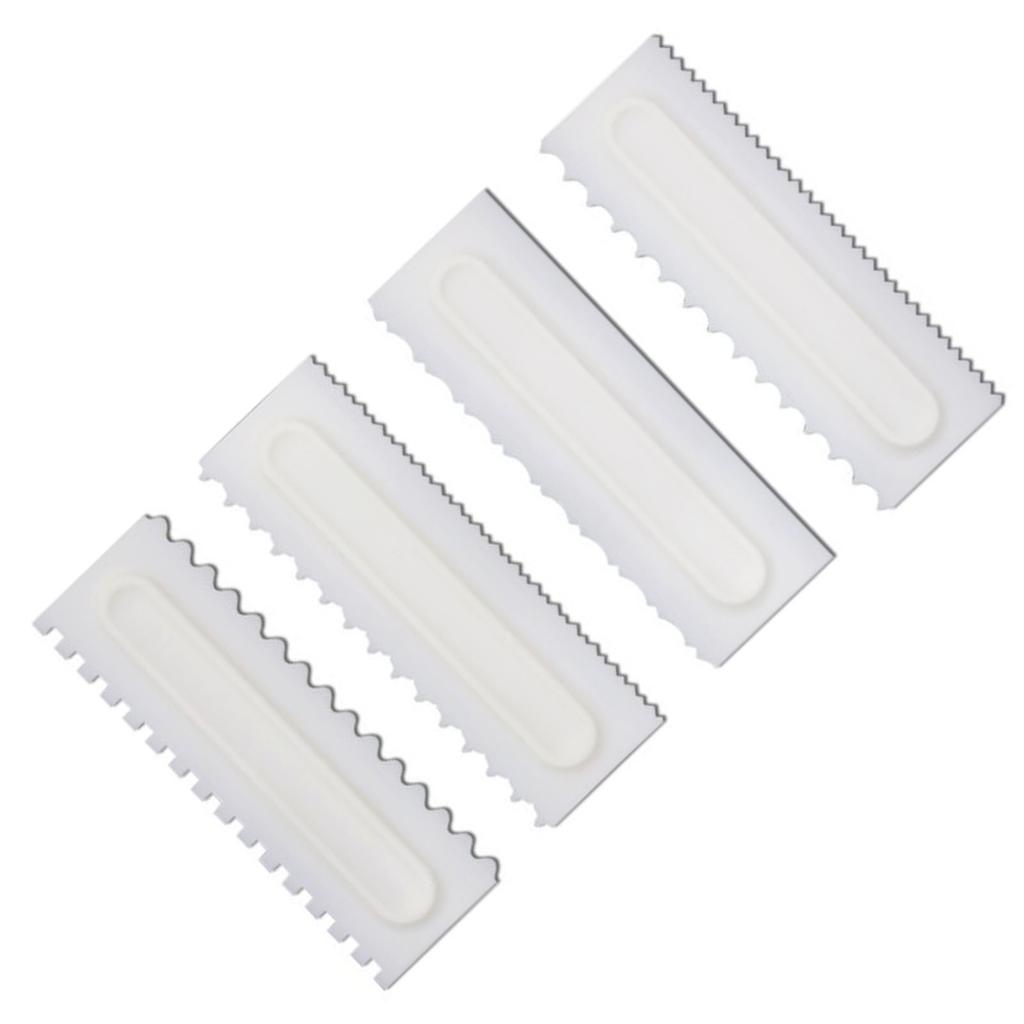 4 шт. Лопатка для крема для торта, гребень для украшения, экологически чистый, 4 формы, безопасный выравниватель для торта