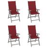 Day and Night - Day and Night Reclining Garden Chairs and Cushions 4 Pcs Solid Acacia Wood