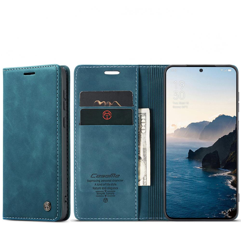 CASEME Case for OnePlus 15, Leather Wallet Case, Blue