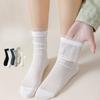 Ladies Spring and Summer New Wave Pattern Hollow Ballet Wind Breathable Boneless Tube Socks