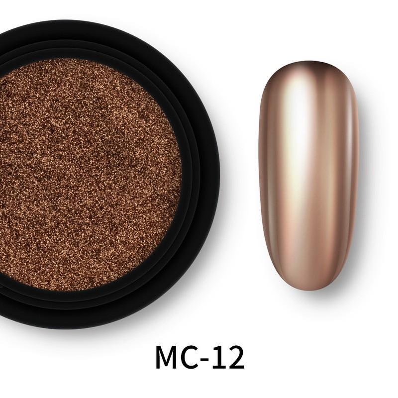 Solid Mirror Nail Powder Metallic Chrome Pigment Press On Nails Bronze Champagne Gold