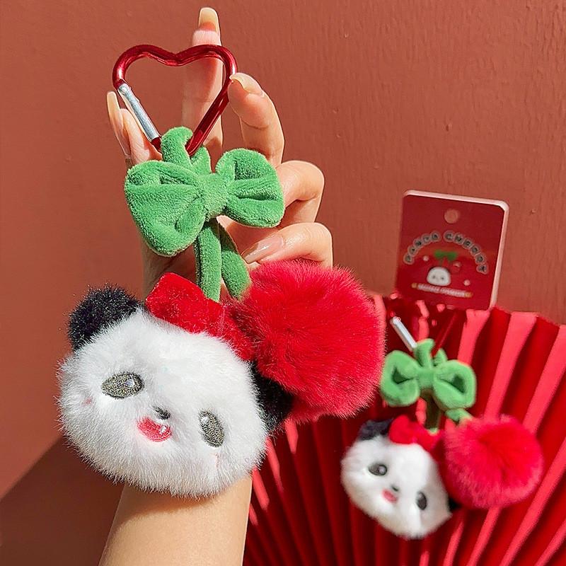 Cartoon Plush Panda Toy Animal Keychain Backpack Pendant Childrens Gift Holiday