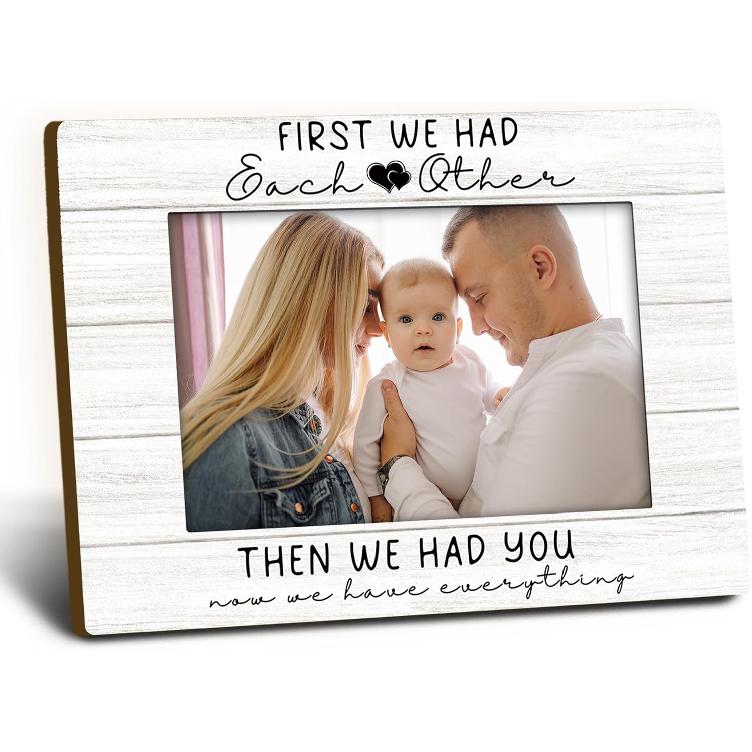Baby Picture Frame 4x6, Family Wooden Picture Frame, Families Frames, New Baby Gifts, Newborn Babies Gifts, First We Had Each Other Family Decorative