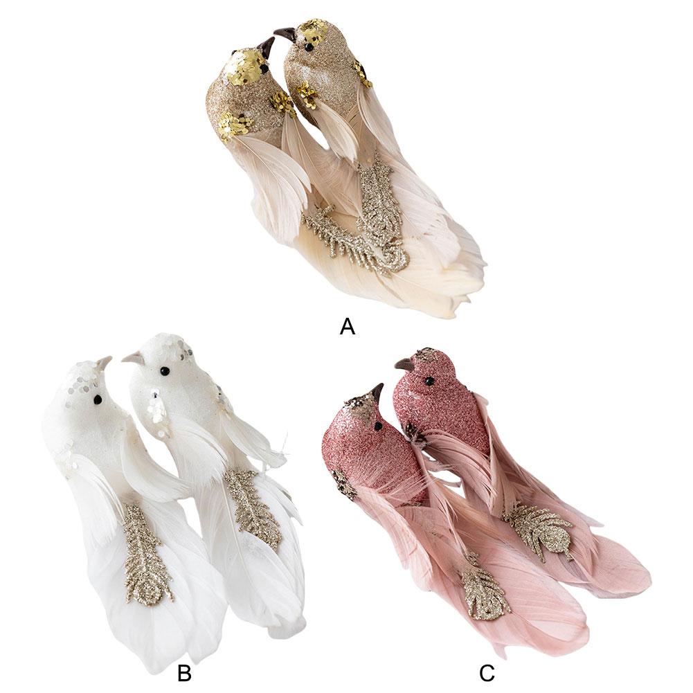 Foam Simulation Feather Bird Artificial Bird Christmas Tree Decoration Bird for Xmas Tree Pendant Home Wedding Decor