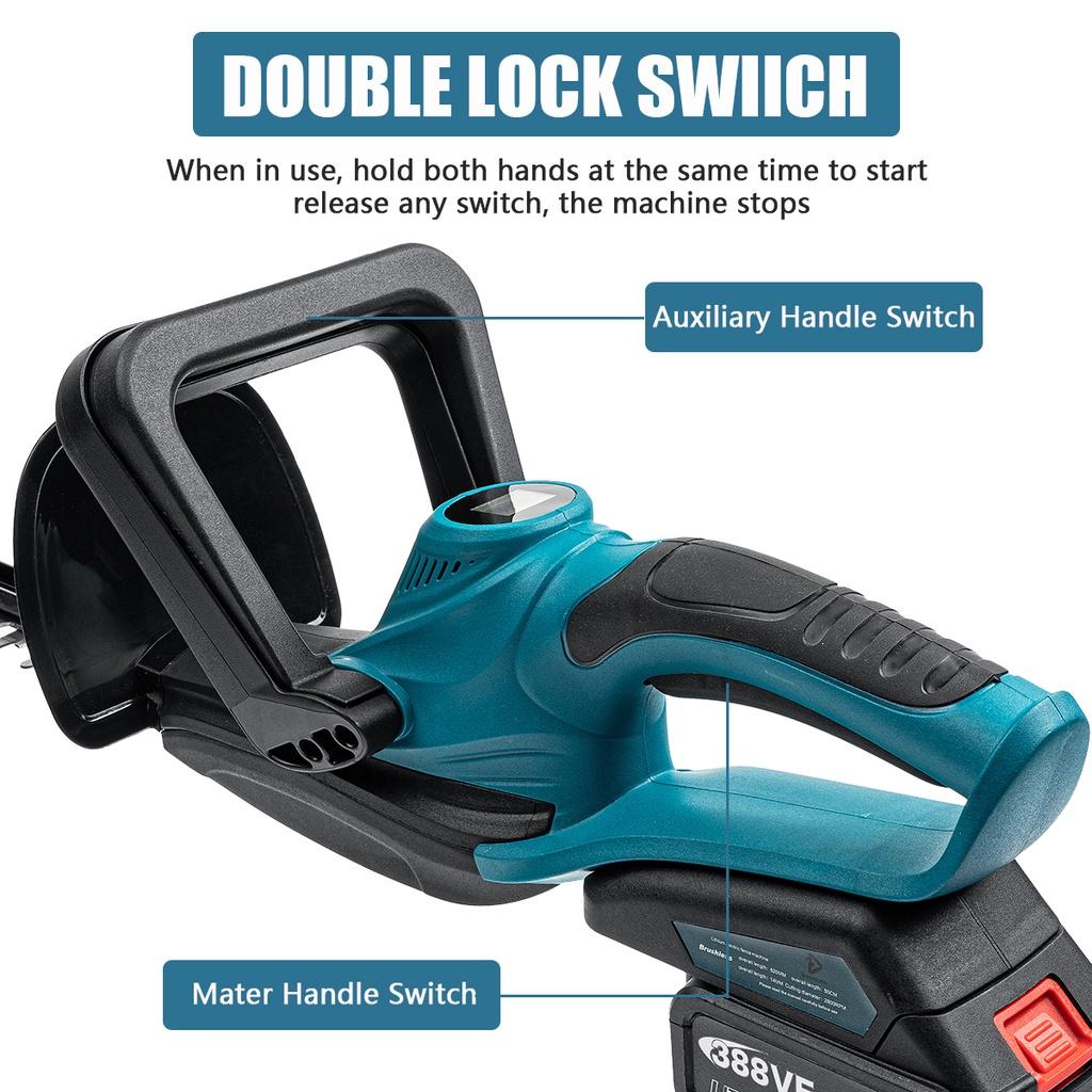 1500 Вт 388 ВФ Аккумуляторный кусторез Электрический кусторез Аккумуляторный триммер-сучкорез для травы Садовый инструмент для Mak