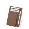 Men's Crazy Horse Leather Card Holder with Anti-Magnetic Dollar Clip