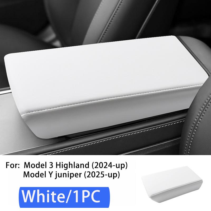 2026 for Tesla Juniper Model 3/Y Highland Rear Air Vent Cover Center Console Leather Armrest Box Anti-Scratch Car Accessories
