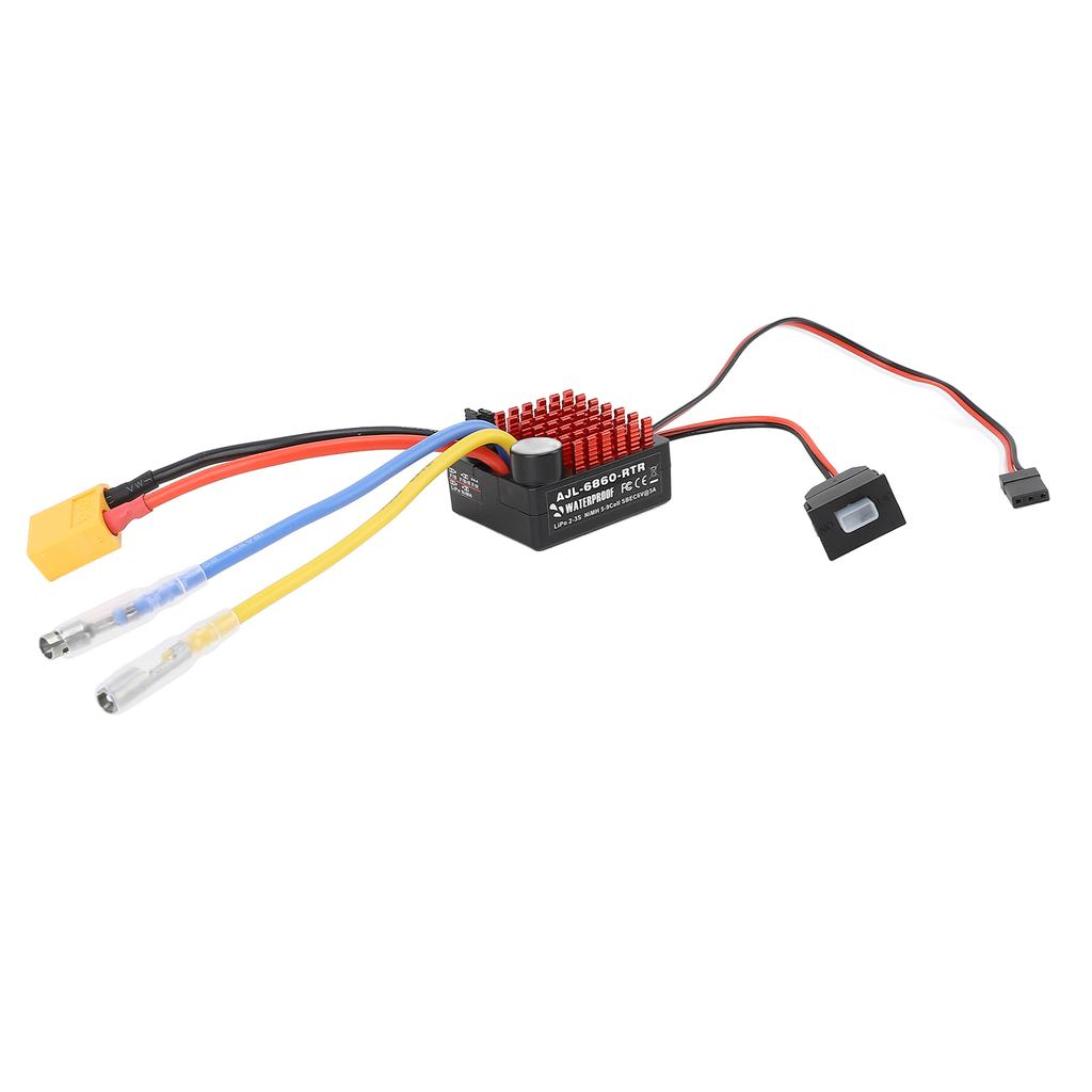 RC Car Brushed Esc, Plastic And Aluminum Alloy Brushed Esc Speed Controller RC Car Electric Speed Controller With Plug For RC Crawler Car