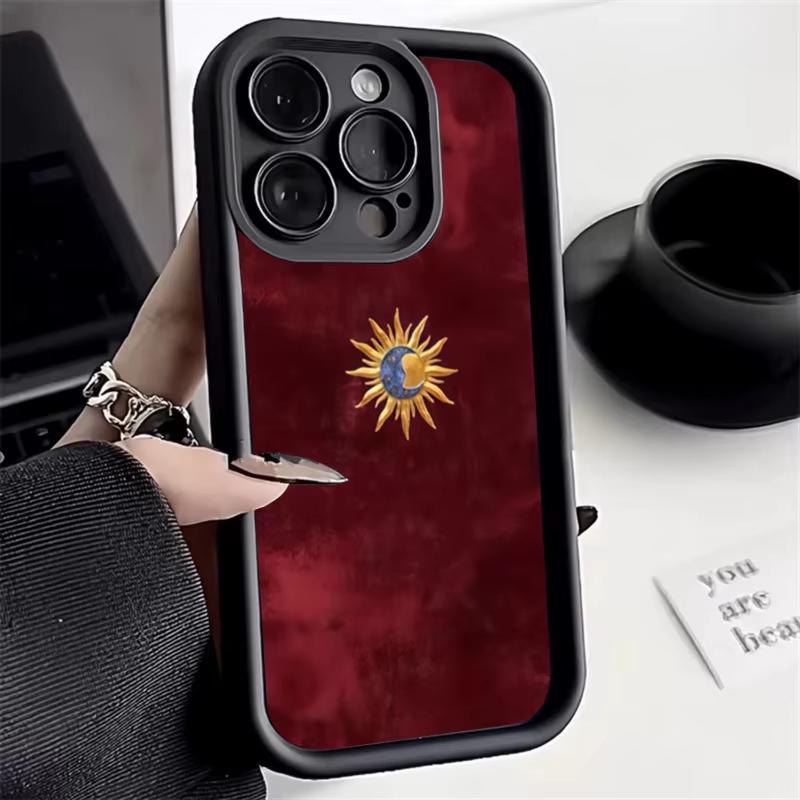 Минималистичный чехол для телефона с изображением Солнца и Луны для iPhone 17 16e 16 15 14 13 12 11 Air Pro Max Mini XR XS X 7 8 6 6s Plus Мягкая задняя крышка из ТПУ