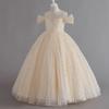 Высококачественное платье принцессы из пышного тюля с открытыми плечами для девочек — идеально для подиума и выступлений