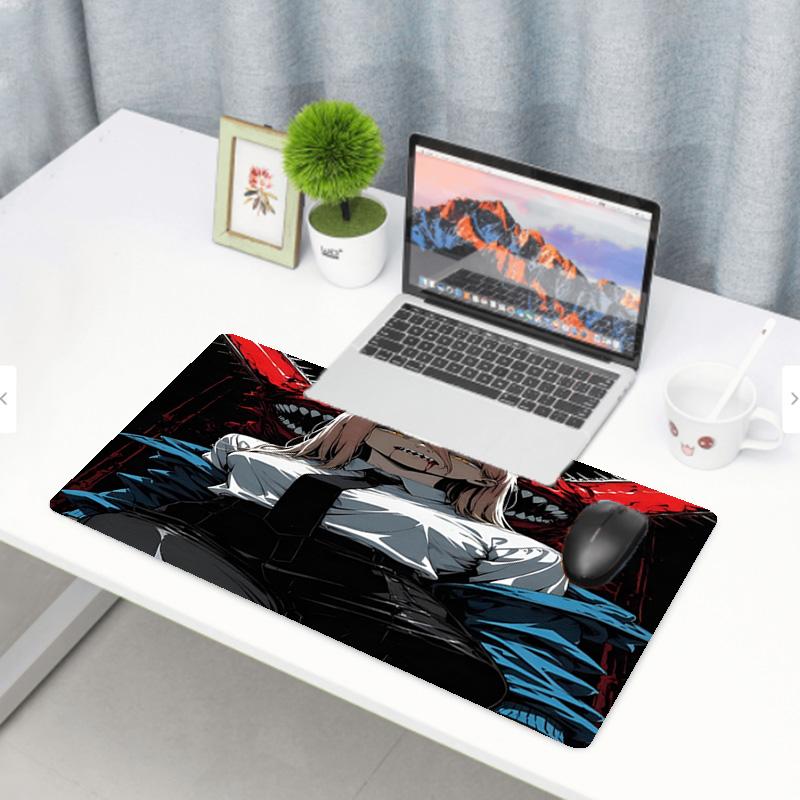 Makima Chainsaw Man Print Mouse Pad, Anti‑Slip Desktop keyboard Mat, for PC Laptop Gaming Working Daily Use, Cool Festival Surprise Gift