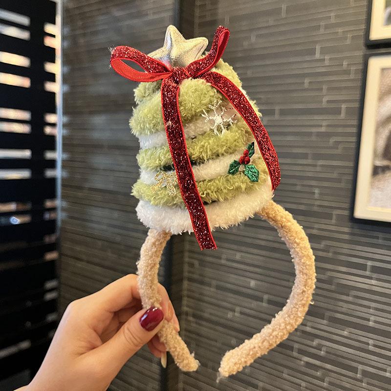 Праздничный бант и шляпа 2025 года, аксессуары для волос для женщин и девочек: Рождественская повязка на голову и заколка для волос