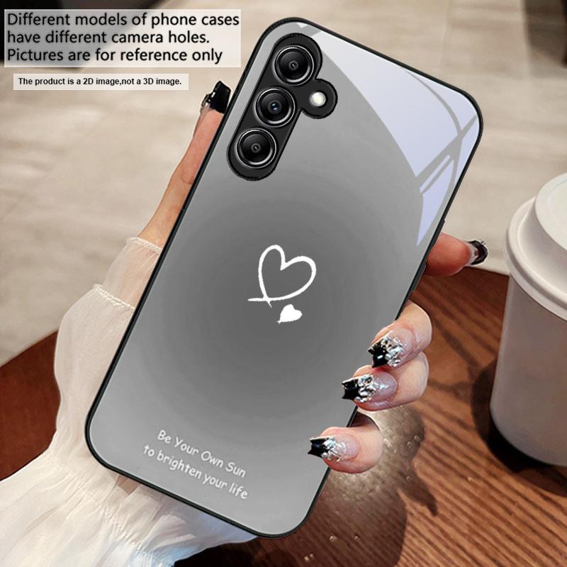 Градиентный чехол для телефона в форме сердца Для Samsung A73 72 71 A70 56 55 54 A53 52 51 A50 42 A35 A34 33 32 31 26 25 24 23 22 30 стеклянный чехол для телефона