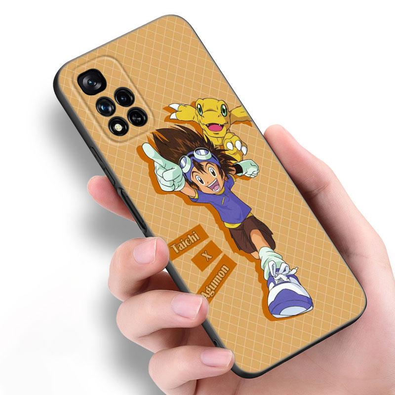 Цифровой монстр Digimon черный силиконовый чехол для телефона Xiaomi POCO X3 X4 NFC F5 M3 M4 M6 X5 X6 Pro F3 F4 GT 5G C55 C65 M5