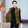 Autumn Thin Polar Fleece Vest Middle Aged Women Coral Velvet Warm Short Jacket Double Sided Zipper Coat Sleeveless Waistcoat 4XL