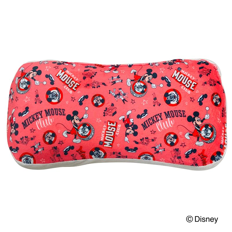 MORIPiLO Morishita Memory Foam Pillow, Mickey Mouse Design, Red, 15x30cm, Soft Plush Cushion, Character Merchandise, Disney 100th Anniversary, 4621124