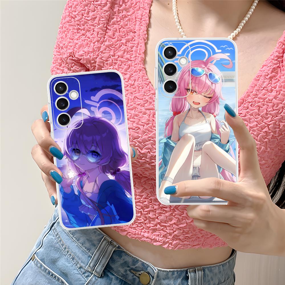 Прозрачный чехол для мобильного телефона Blue Archive Takahashi Hoshino для Samsung Galaxy S25 S24 S23 S22 S21Plus FE Ultra Цветная обложка