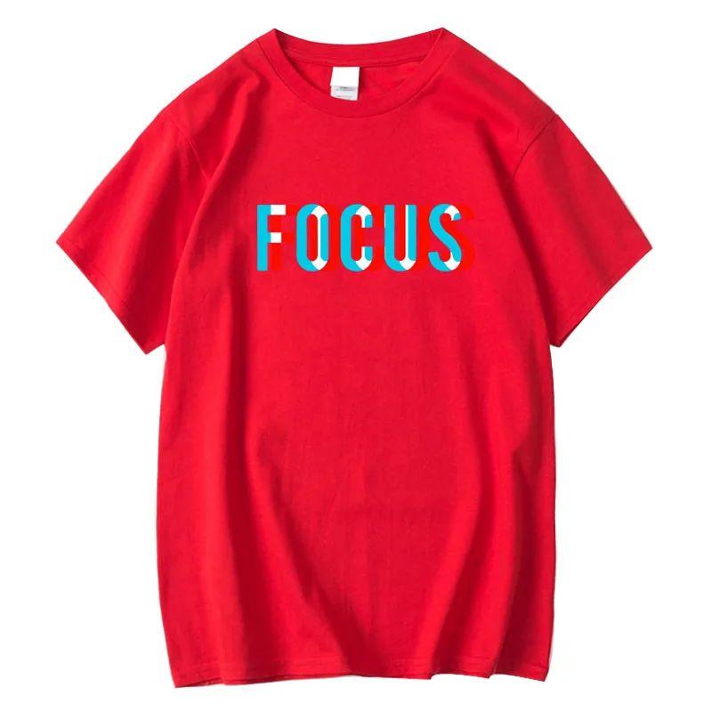 Y2k Funny Focus Print Round Neck Short Sleeved Casual Sports Oversized Tshirt Cotton Loose Tees Spring Summer Streetwear Unisex