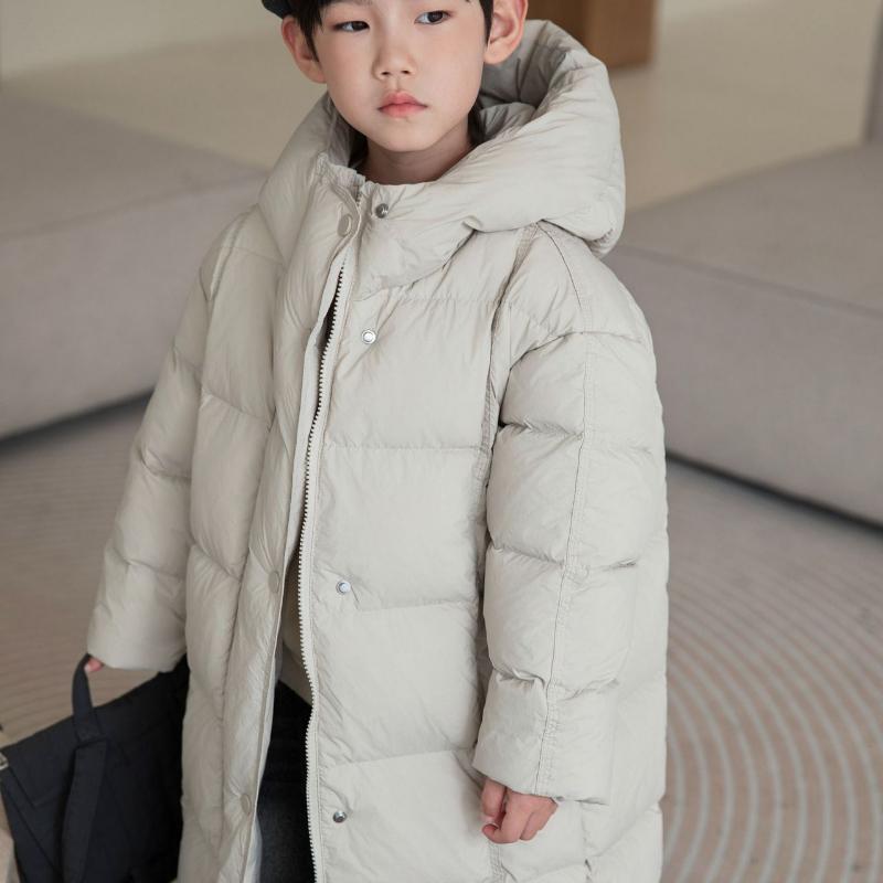New Winter Down Jacket Korean Style Thick Long Children's Coat Boys and Girls Winter Clothes