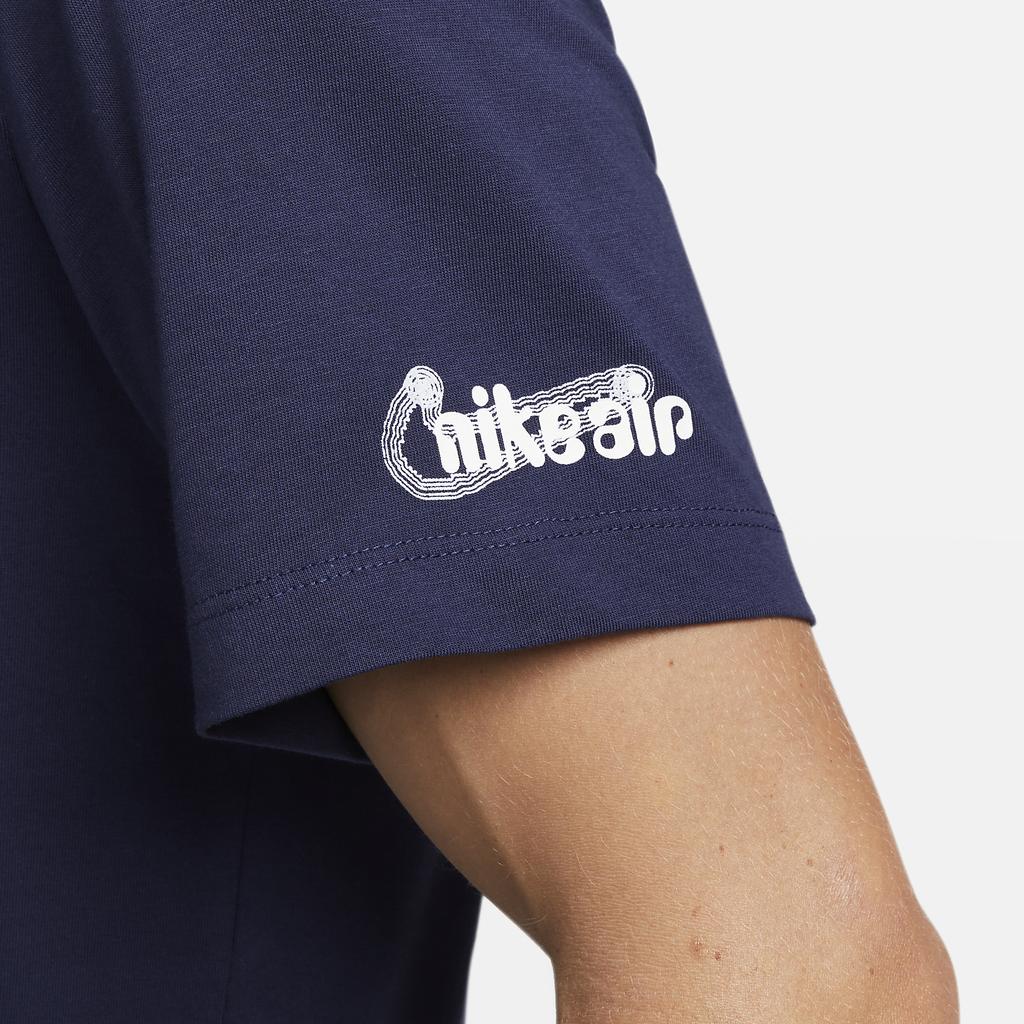 Nike Футболка с коротким рукавом и круглым вырезом с логотипом, мужские топы, темно-синие, DZ2833-410