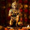 Lord Hanuman Idol In Sitting Position (18 X 11 Cm, Multicolored) Indian God Statues for Mandir Temple Pooja Room Office Corporate Gifts