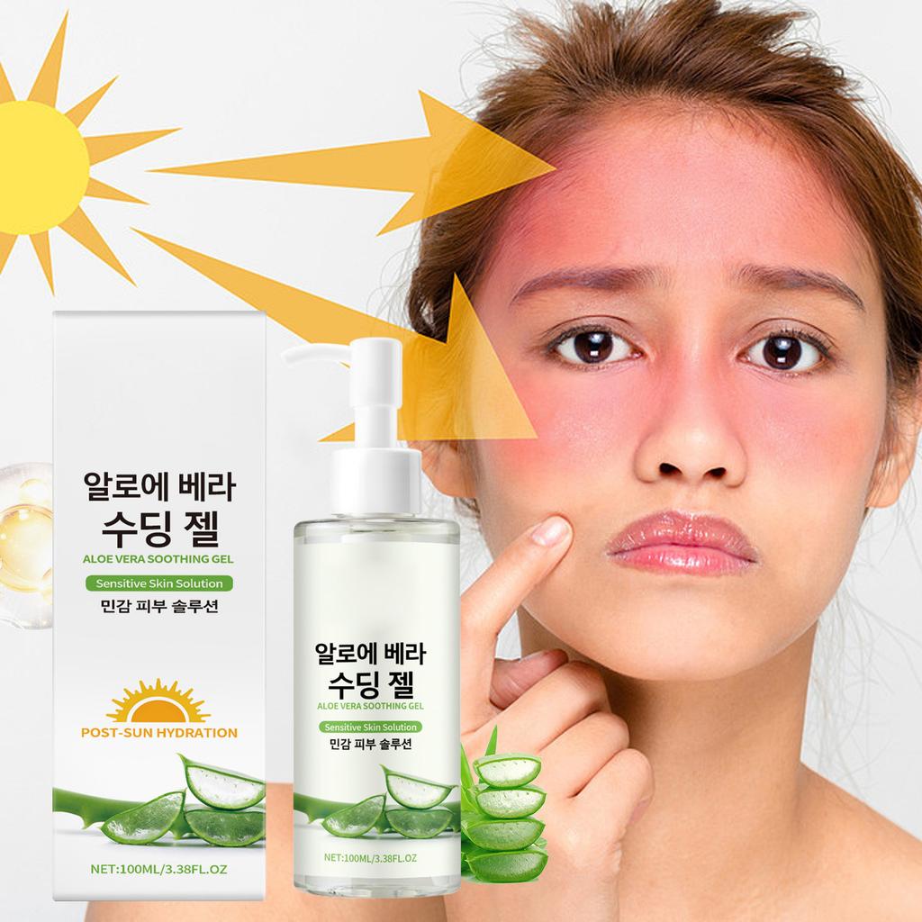 Успокаивающий гель с алоэ, увлажняет чувствительные мышцы, снимает покраснение и успокаивает, мягкий увлажняющий гель для ухода, 1 шт, 100 мл